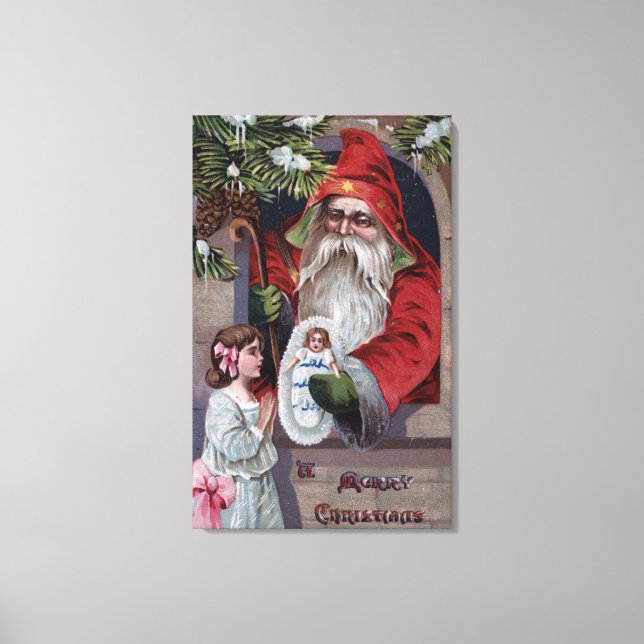 Toile Salutation de NoëlPoupée de don de Noël (Recto)