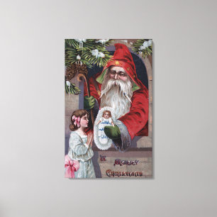 Toile Salutation de NoëlPoupée de don de Noël