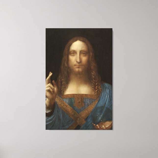 Toile Salvator Mundi by Leonardo da Vinci (Recto)