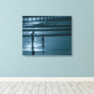 Toile San Diego Beach Silhouette Beach Enfants