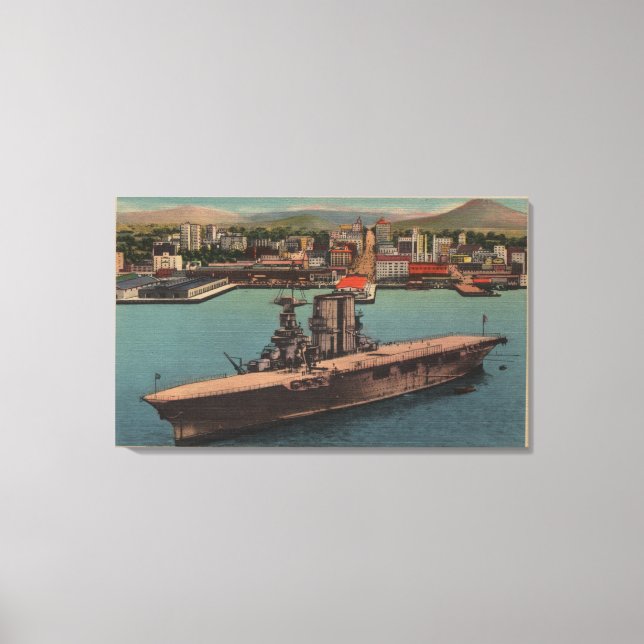 Toile San Diego, CA - Voir porte-avions de la marine amé (Recto)