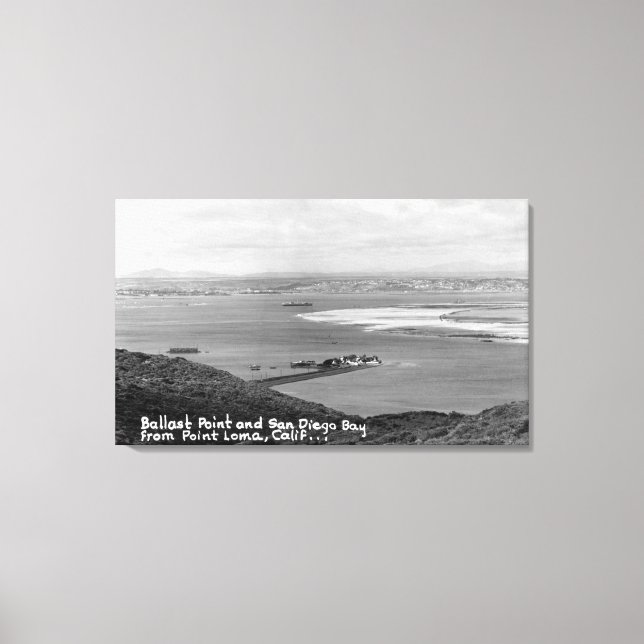 Toile San Diego, CA Vue de Ballast Point et Bay (Recto)