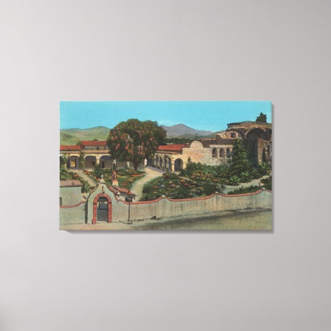 Toile San Juan Capistrano, CAView de la mission (Recto)