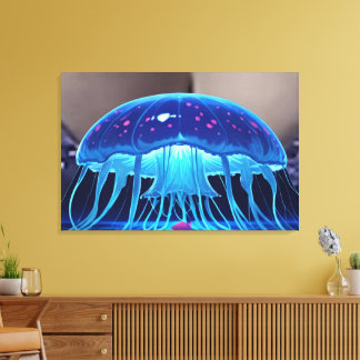 Toile Sanctuaire de méduses bioluminescentes – Océan lum