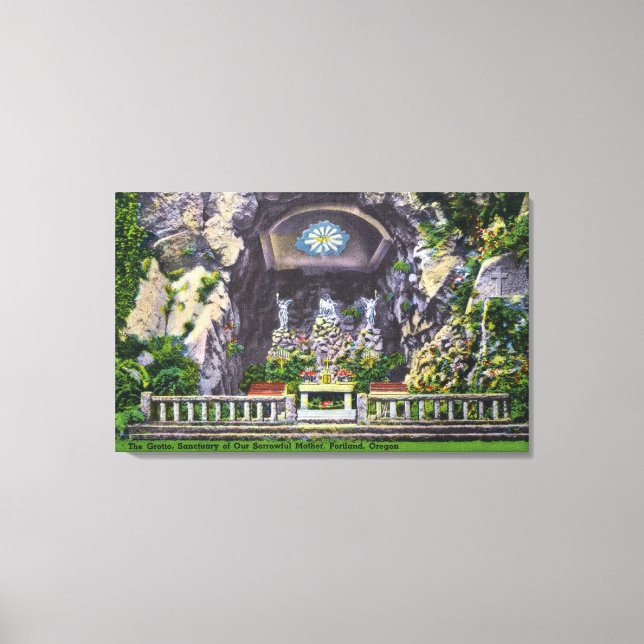 Toile Sanctuaire de notre triste Grotto mère vue (Recto)