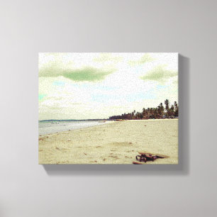 Toile Sandales sur la plage tropicale