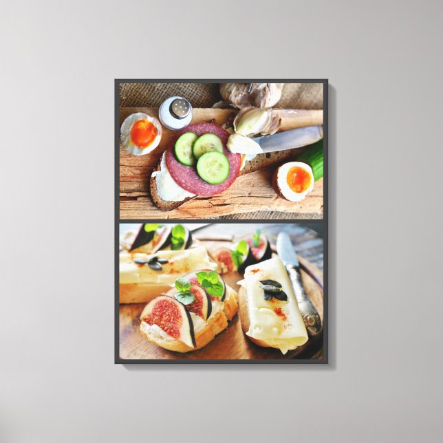 Toile sandwich Bruschetta viande fig fromage salade oeuf (Recto)