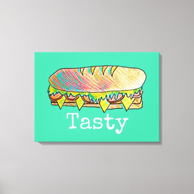 Toile Sandwich savoureux sous-sandwich art alimentaire m (Recto)