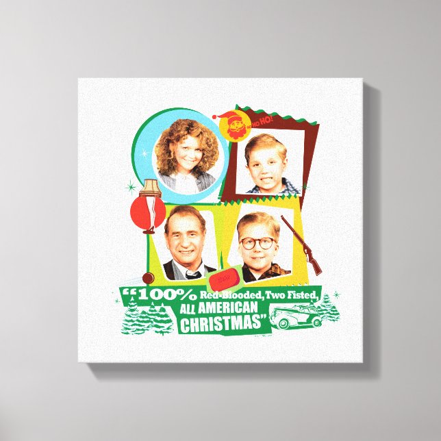 Toile Sanglé Rouge, Deux Fêtes, Tous Noël Américain (Recto)