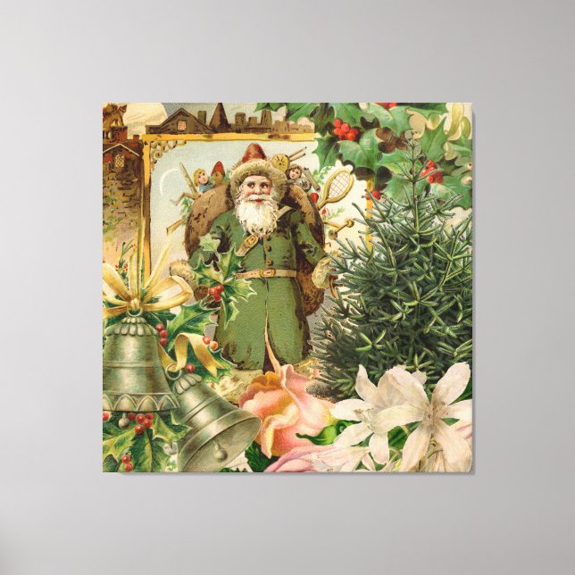 Toile Santa Claus Noël Antiquité Belle Art (Recto)