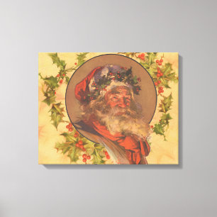 Toile Santa Claus Noël Portrait Vintage