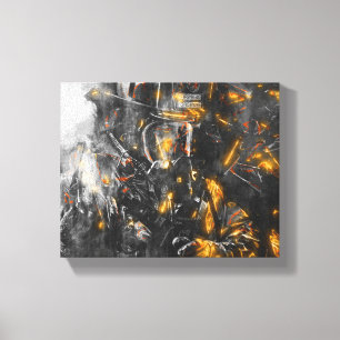 Toile Sapeur-pompier - courage pour lutter la bête