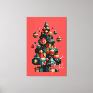 Toile Sapin de Noël géométrique