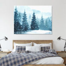 Sapins de Noël enneigés 
