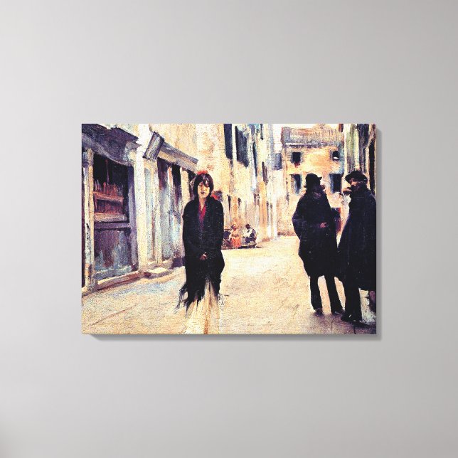 Toile Sargent - Rue à Venise, beaux-arts (Recto)