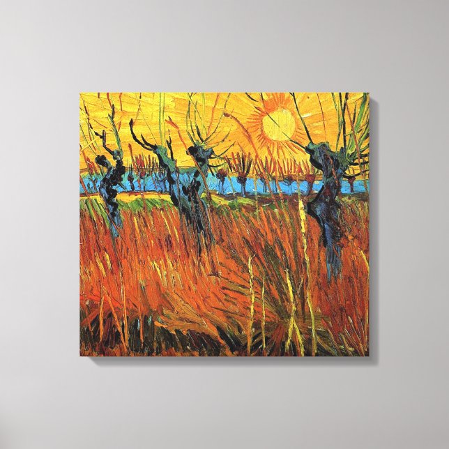 Toile Saules au coucher du soleil, Vincent van Gogh (Recto)
