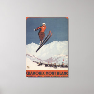 Toile Saut à skis - affiche olympique de promo de PLM