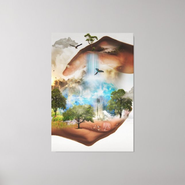 Toile Sauvez le monde (Recto)