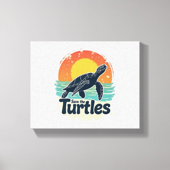 Toile Sauvez Les Tortues Droits Animaux Tortues Sea Turt (Recto)