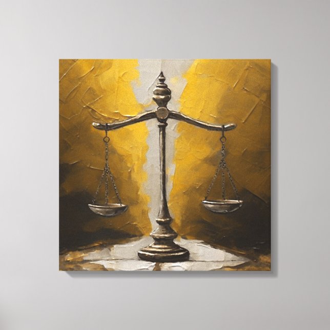 Toile Scales De Justice Droit Procureur Peinture Abstrai (Recto)