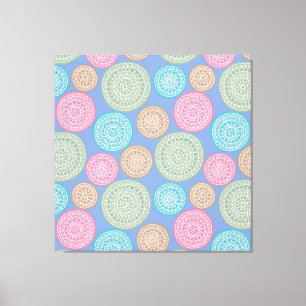 Toile Scandinavian Flower Mandalas Pattern 1