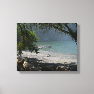 Toile Scène côtière, plage de brouillard, bord de mer, b