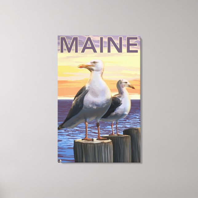 Toile Scène de goélands du Maine (Recto)