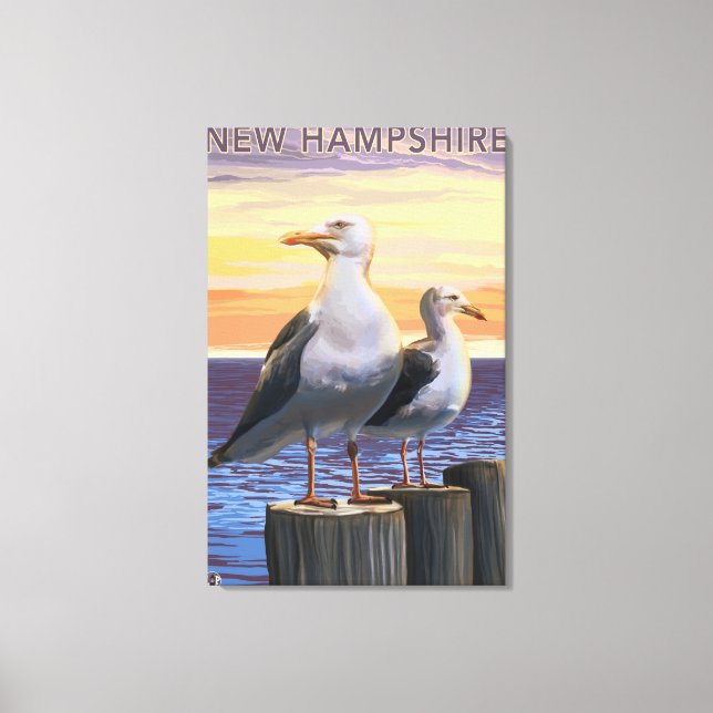 Toile Scène de Gulls de Mer du New Hampshire (Recto)