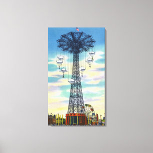 Toile Scène de journée de saut de parachute de parc de