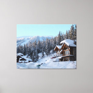 Toile Scène de la maison d'hiver