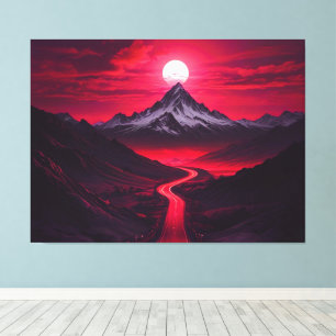 Toile Scène de la montagne du coucher de soleil en Malai