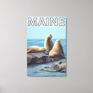 Toile Scène de lions de MaineSea