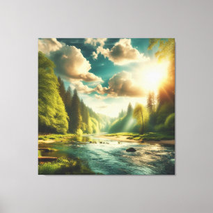 Toile Scène de nature ensoleillée 
