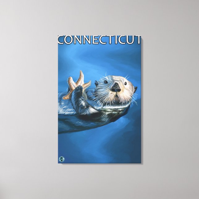 Toile Scène de Otter de mer Connecticut (Recto)