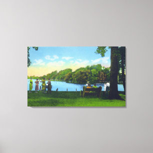 Toile Scène de parc de lac seneca