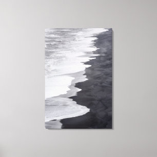 Toile Scène de plage en noir et blanc