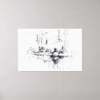Toile Scène de restaurant Abstraite -