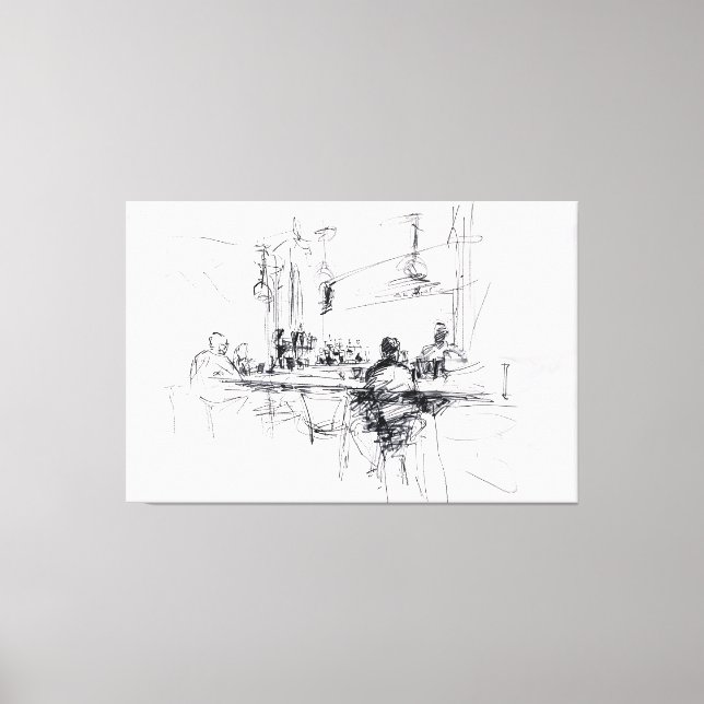 Toile Scène de restaurant Abstraite - (Recto)