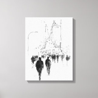Toile Scène de rue Abstraite
