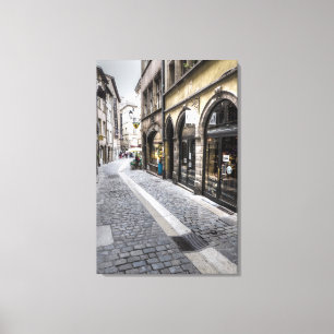 Toile Scène De Rue Dans La Vieille Ville, France