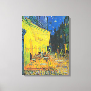 Toile Scène de rue française du café-terrasse de Van Gog