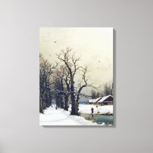 Toile Scène d'hiver, 19ème siècle
