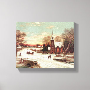 Toile "Scène d'hiver de la veille de Noël"