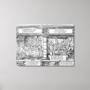 Toile Scène d'opérations bancaires