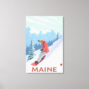 Toile Scène du MaineSnowboarder