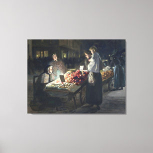 Toile Scène du marché nocturne