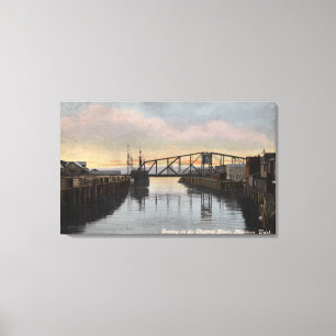 Toile Scène du soir sur la rivière Wishkah