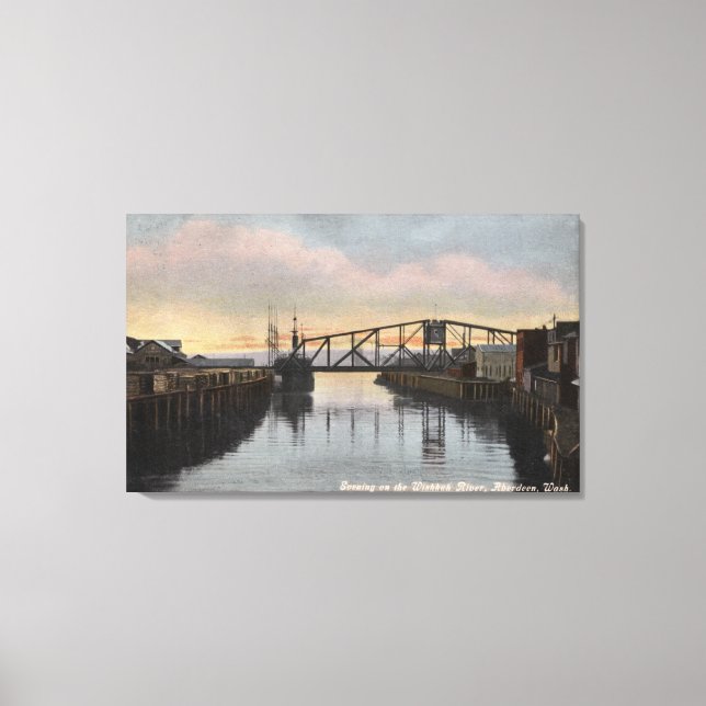 Toile Scène du soir sur la rivière Wishkah (Recto)