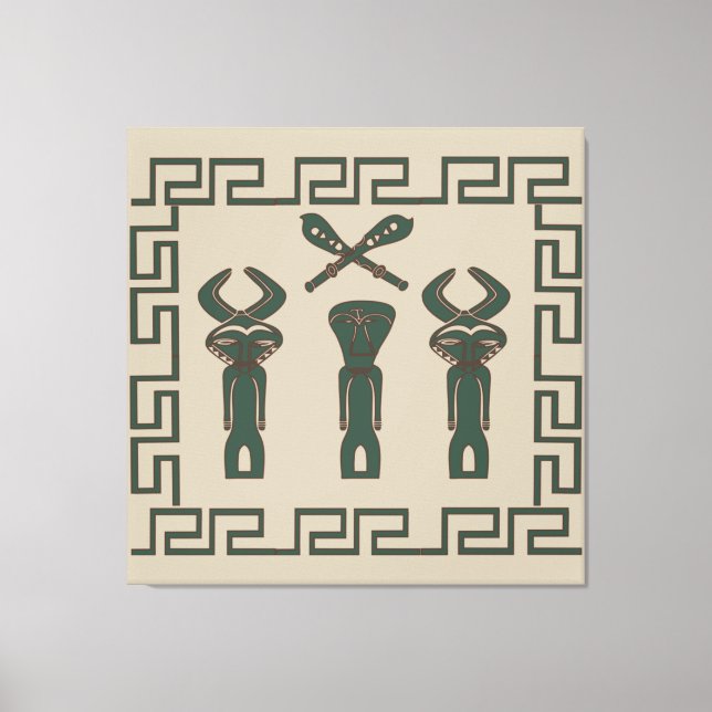 Toile Scène tribale africaine Abstraite (Recto)