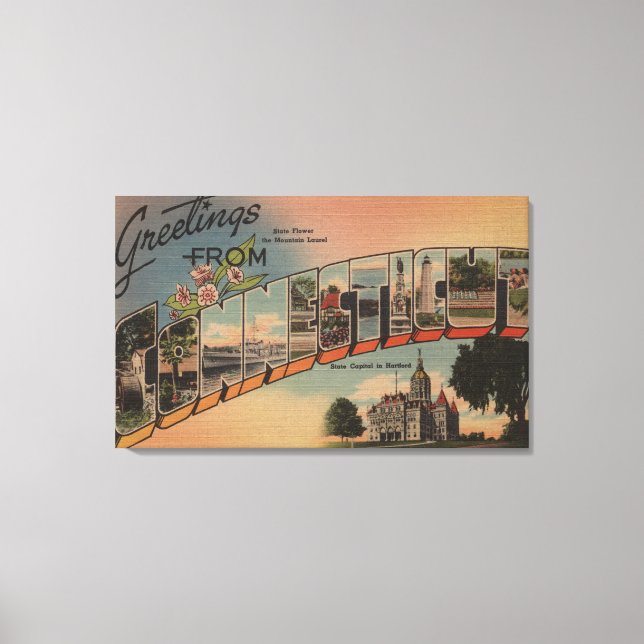 Toile Scènes de grandes lettres ConnecticutConnecticut (Recto)